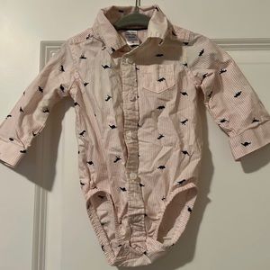 Carters button up onesie with dinosaurs